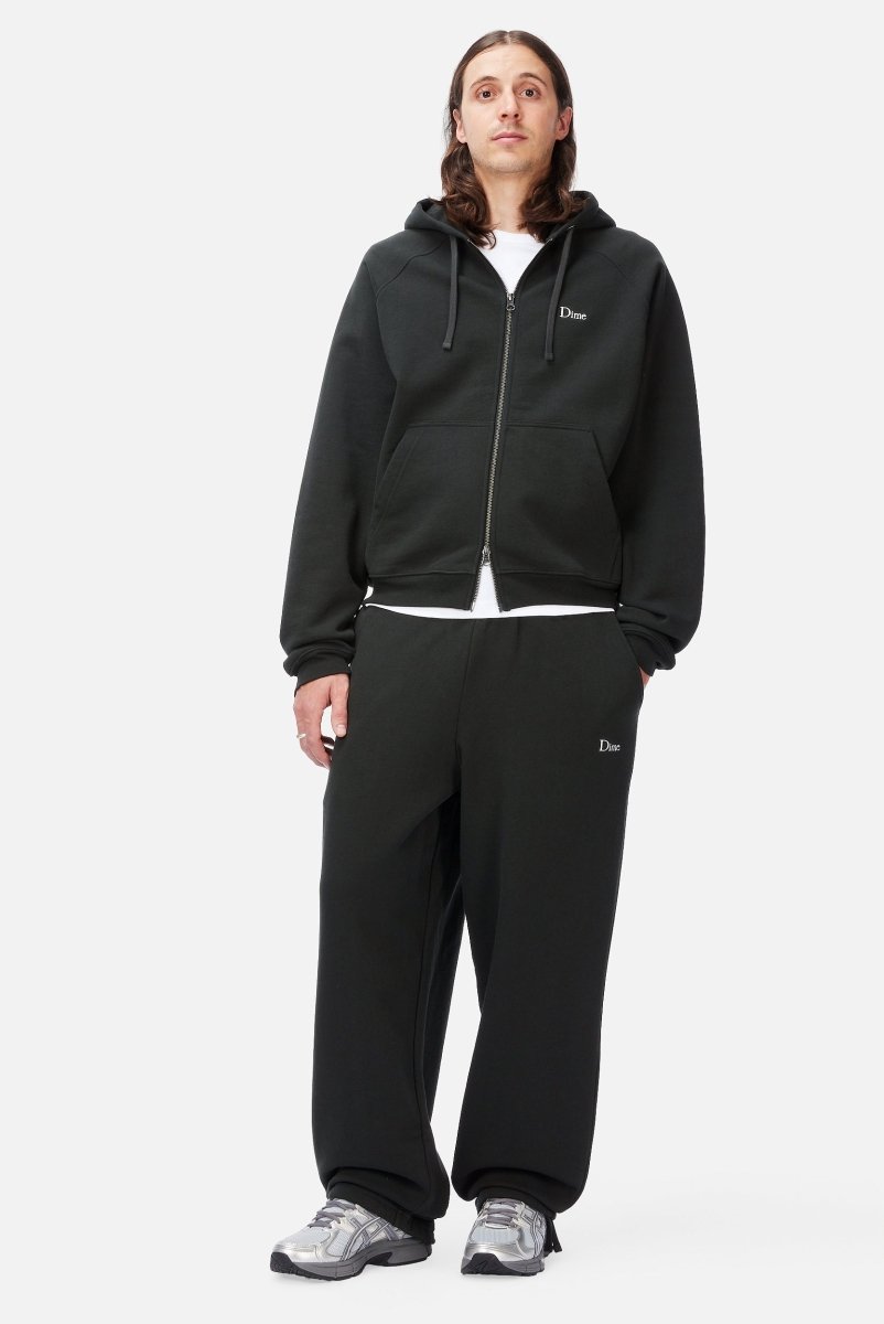 Dime Classic Logo Zip Hoodie in Pirate Black - Goodnews Skateshop