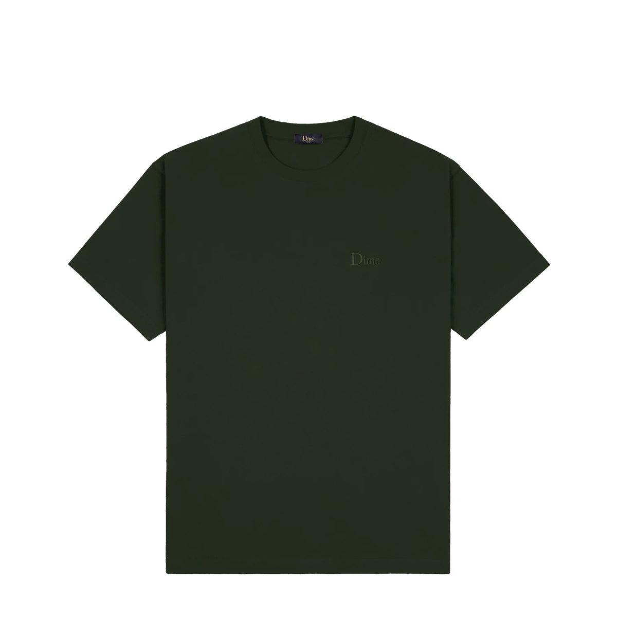 Dime Classic Small Logo T-Shirt in Forest Green - Goodnews Skateshop