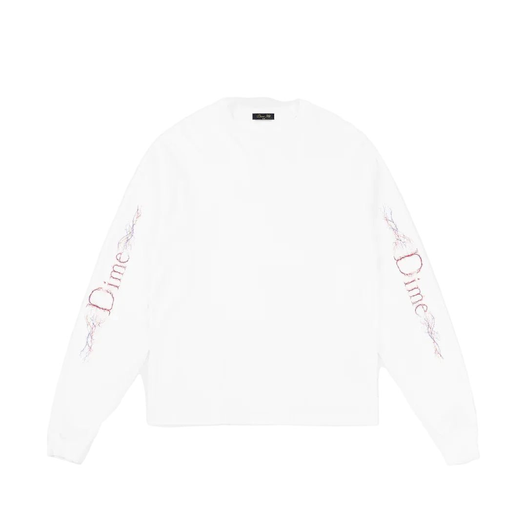 Dime Classic Veins LS T-Shirt in White - Goodnews Skateshop