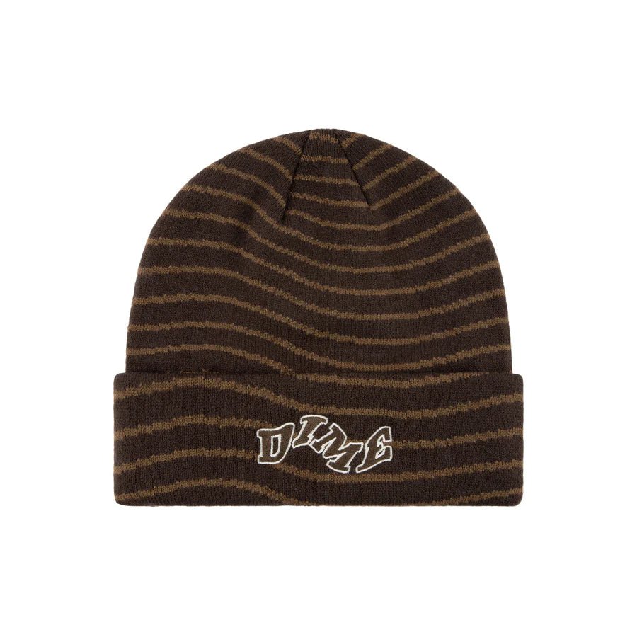 Dime College Wave Cuff Beanie in Brown - Goodnews Skateshop