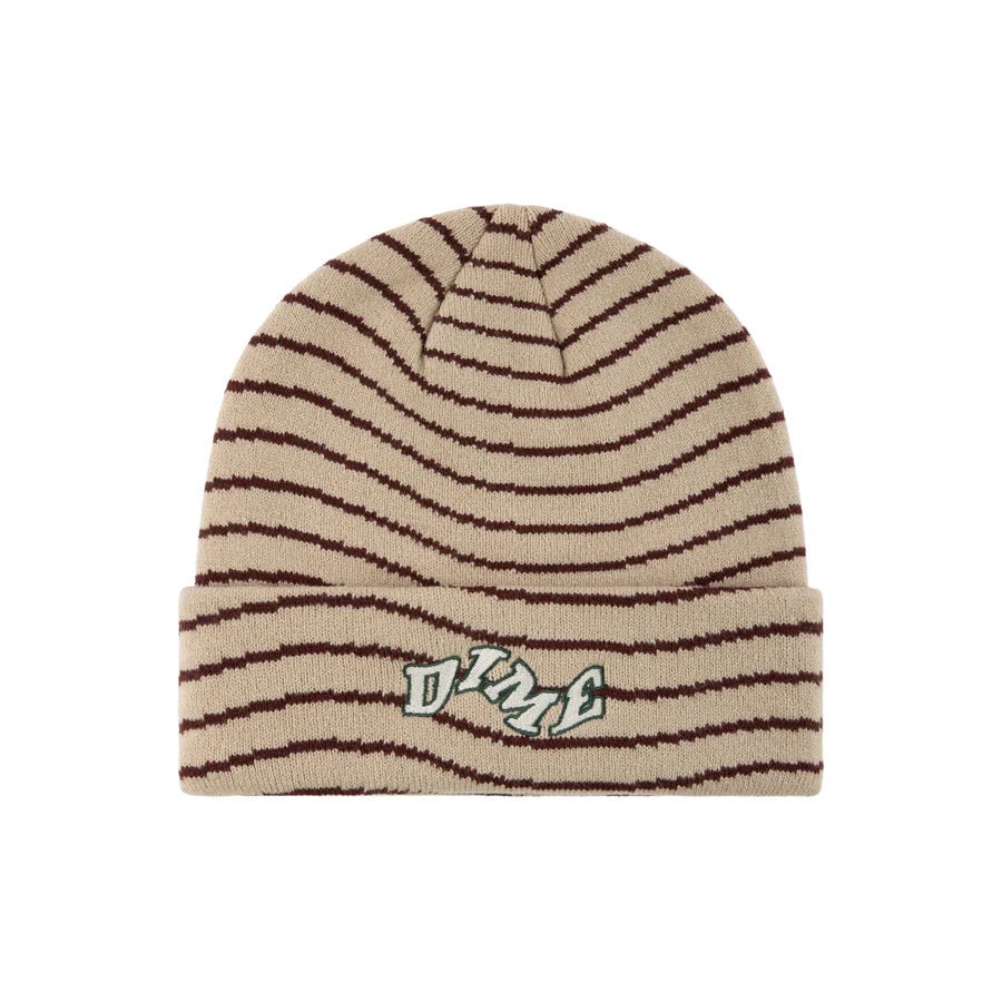 Dime College Wave Cuff Beanie in Tan - Goodnews Skateshop