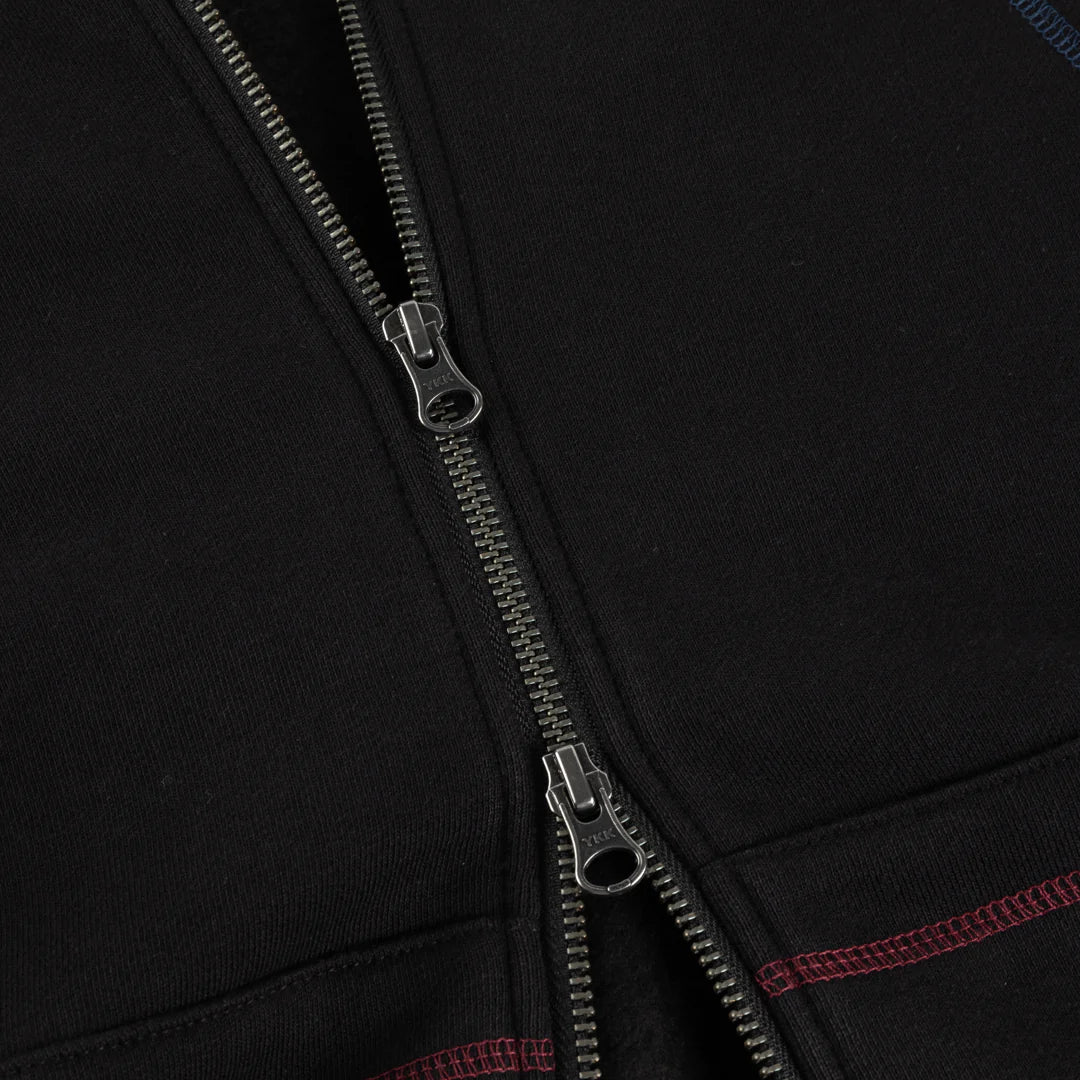 Dime Court Zip Hoodie in Black Multi - Goodnews Skateshop