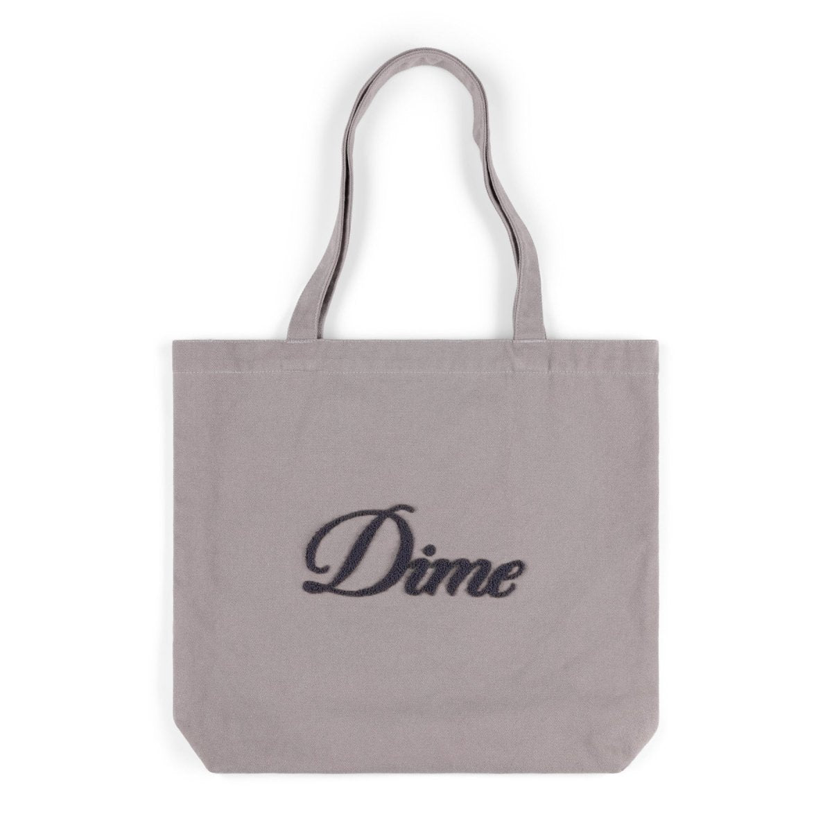 Dime Cursive Chenille Tote Bag in Concrete - Goodnews Skateshop