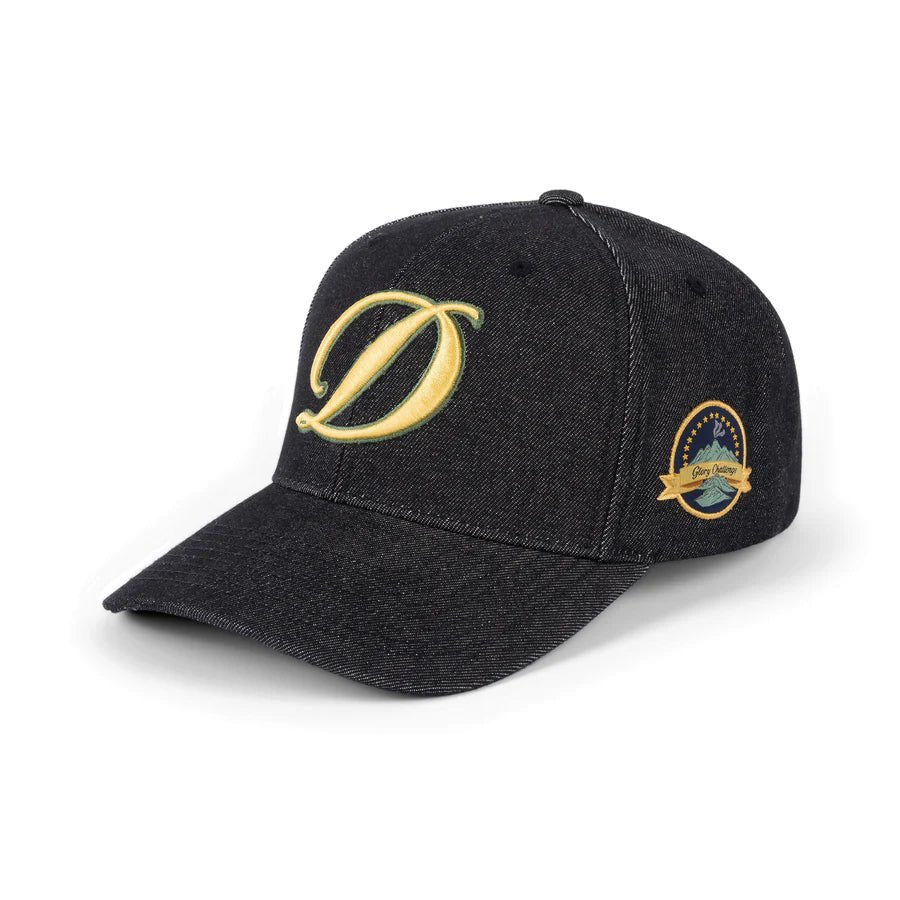 Dime Cursive D Full Fit Cap in Black Denim - Goodnews Skateshop