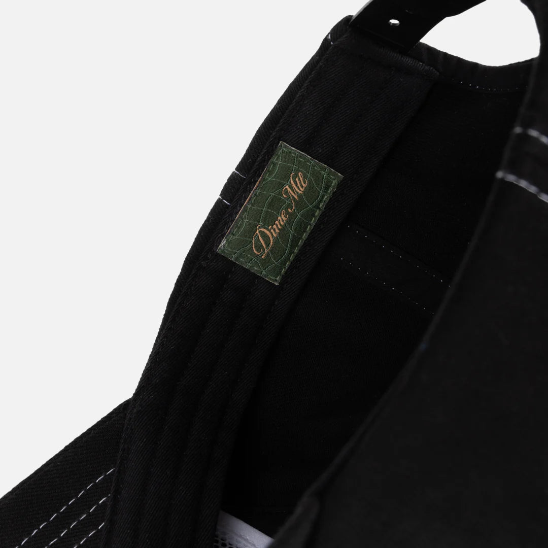 Dime Cursive Denim Worker Cap in Black Washed - Goodnews Skateshop