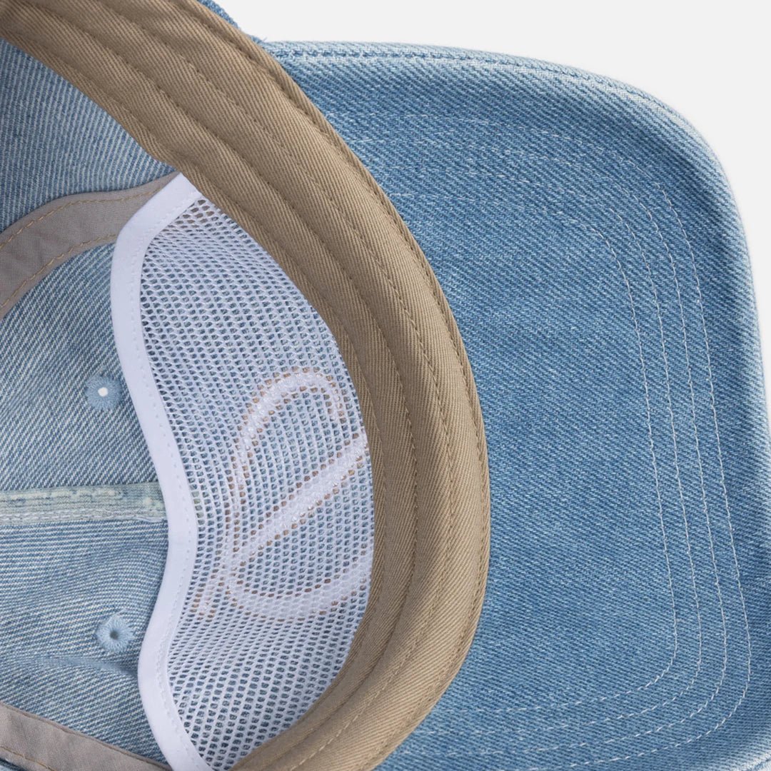 Dime Cursive Denim Worker Cap in Blue Washed - Goodnews Skateshop