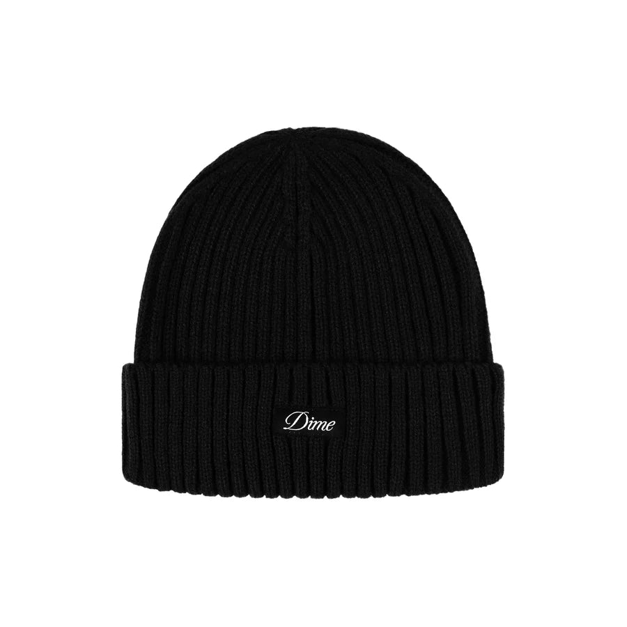 Dime Cursive Fold Beanie in Black - Goodnews Skateshop