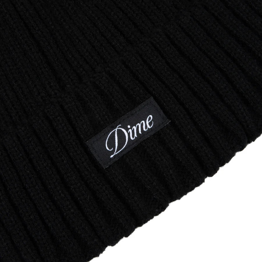 Dime Cursive Fold Beanie in Black - Goodnews Skateshop