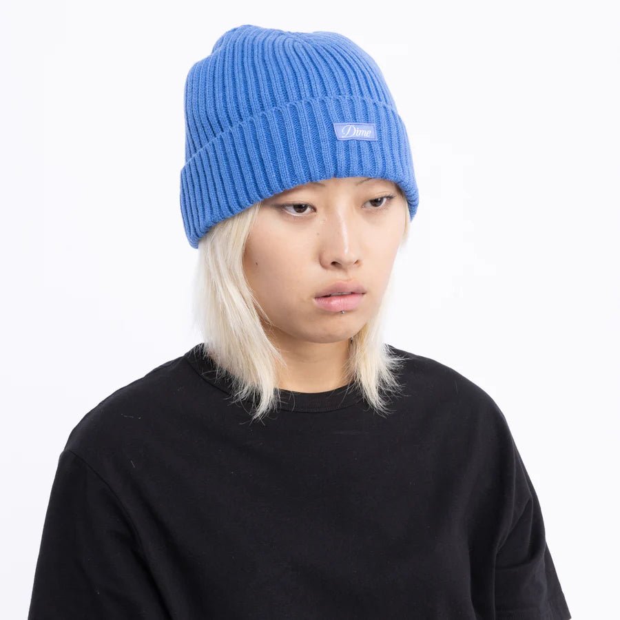 Dime Cursive Fold Beanie in Sky Blue - Goodnews Skateshop