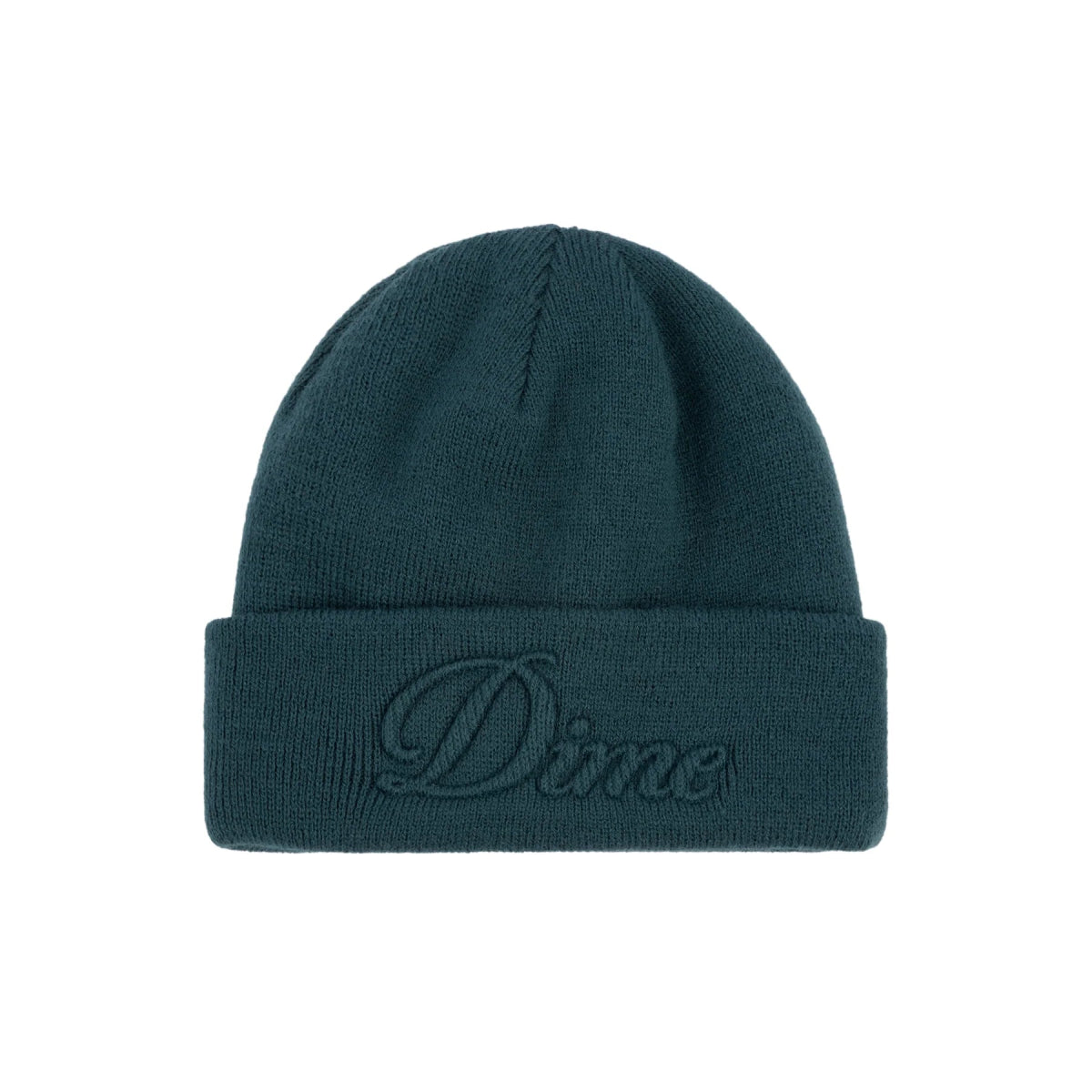 Dime Cursive Fold Beanie in Teal - Goodnews Skateshop