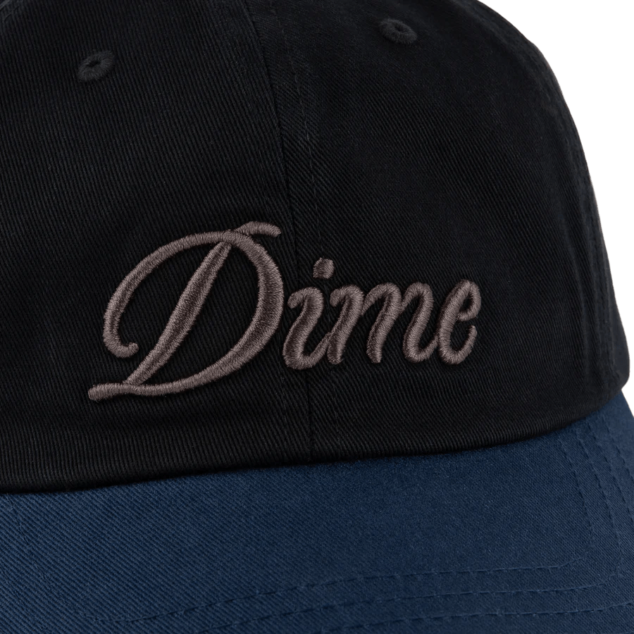 Dime Cursive Low Pro Cap in Black/Midnight - Goodnews Skateshop