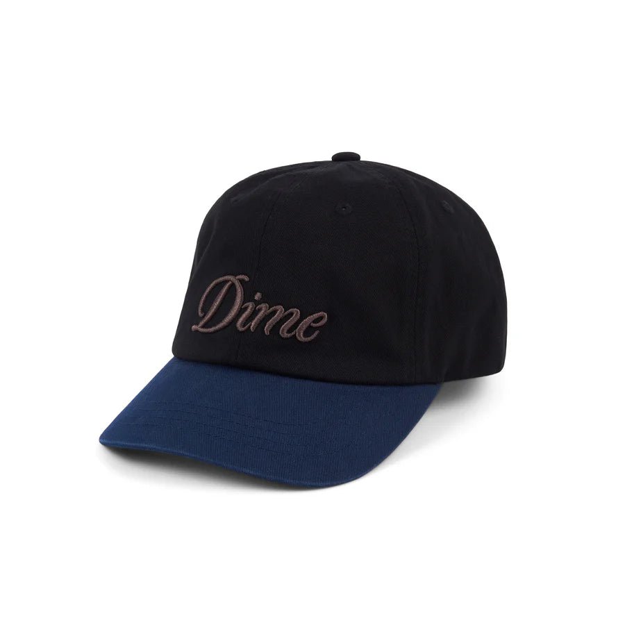 Dime Cursive Low Pro Cap in Black/Midnight - Goodnews Skateshop