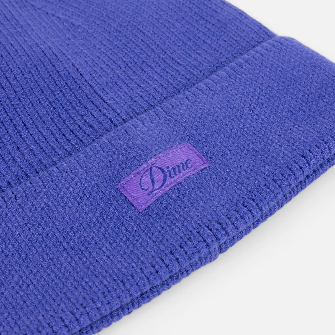 Dime Cursive Rib Beanie in Purple - Goodnews Skateshop