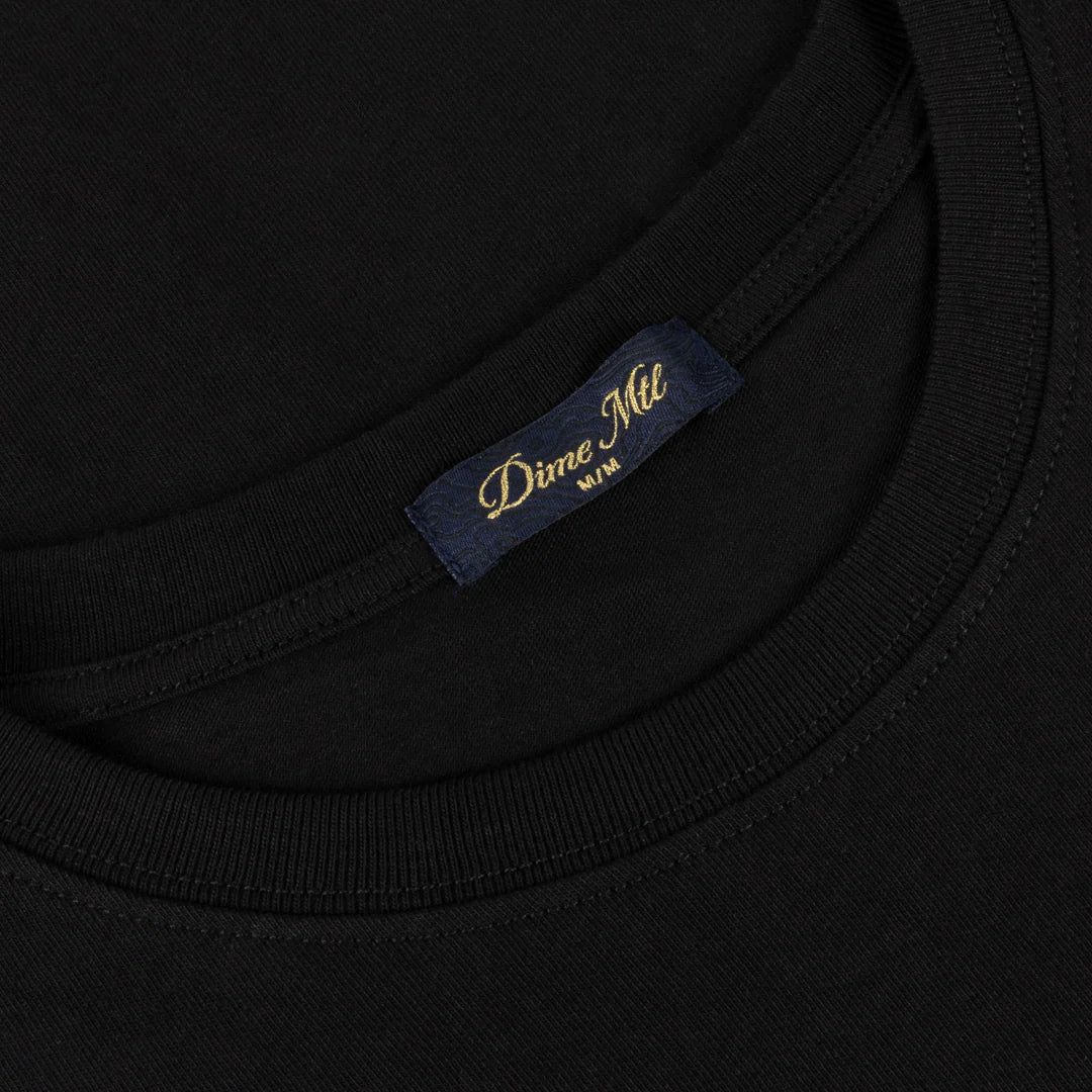 Dime Cursive Small Logo T-Shirt in Black - Goodnews Skateshop