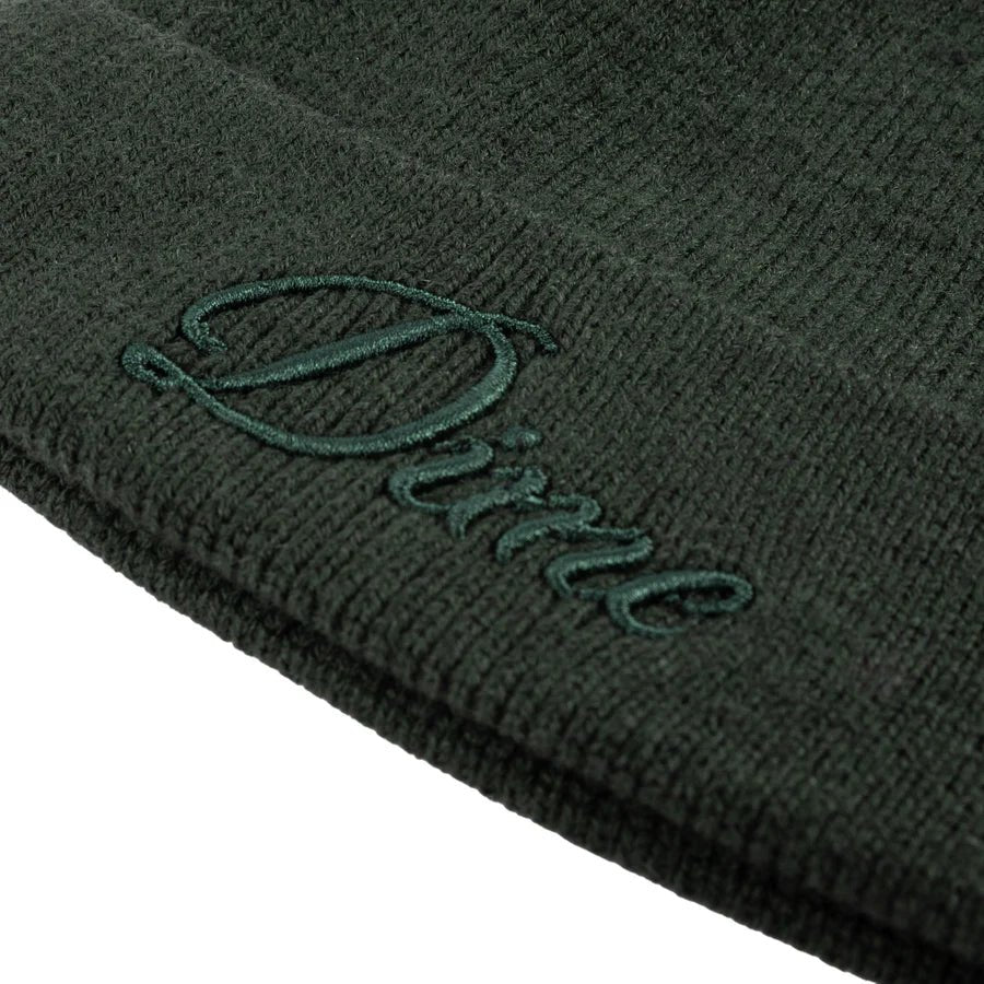 Dime Cursive Wool Fold Beanie in Forest - Goodnews Skateshop