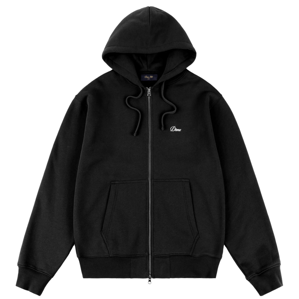 Dime Cursive Zip Hoodie in Black - Goodnews Skateshop