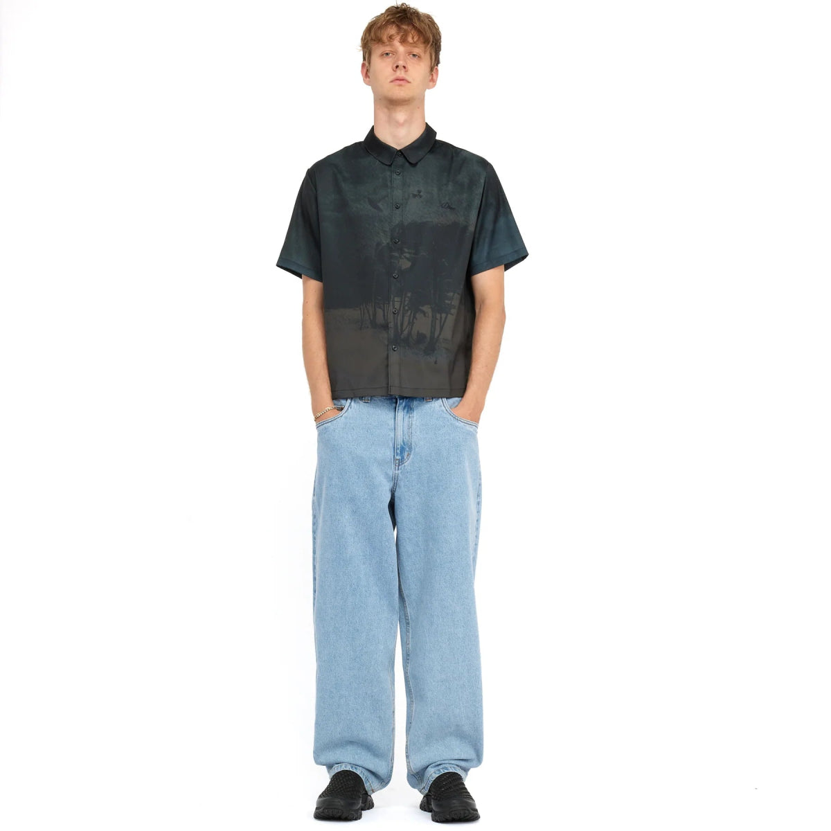 Dime Day Off Button Up in Black - Goodnews Skateshop