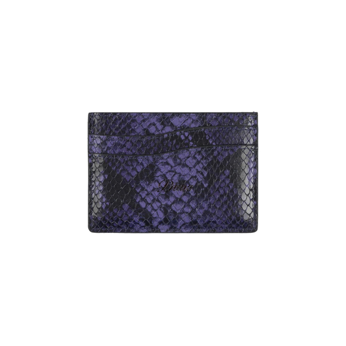 Dime Embossed Leather Cardholder in Purple Snake - Goodnews Skateshop