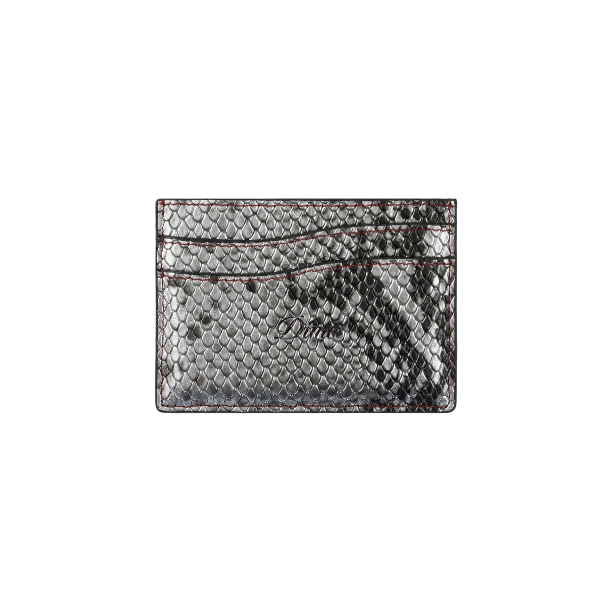 Dime Embossed Leather Cardholder in Silver Snake - Goodnews Skateshop