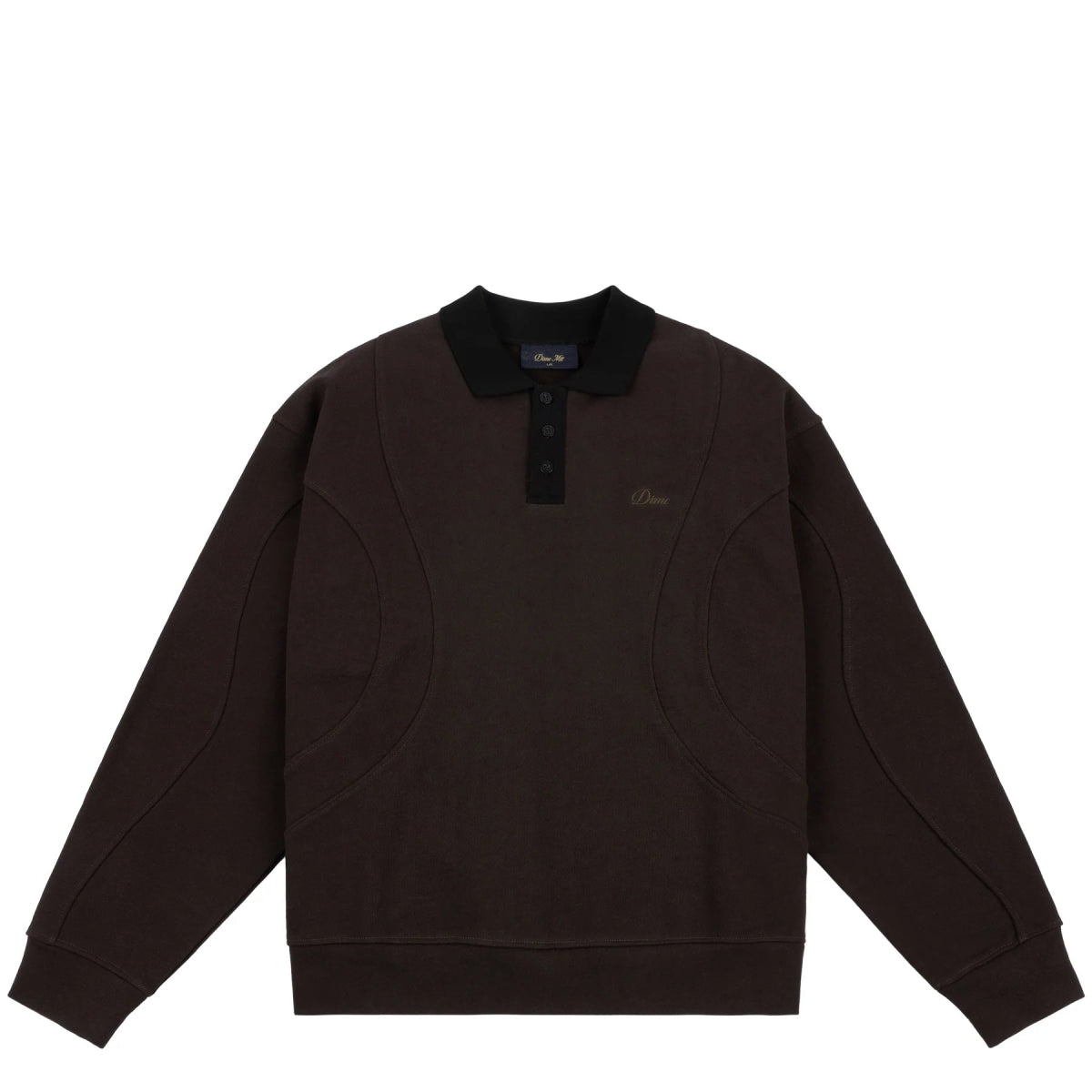 Dime French Terry Rugby in Brown - Goodnews Skateshop