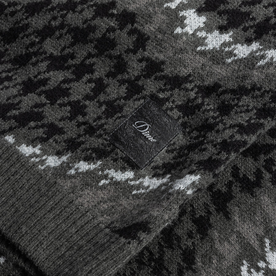 Dime Houndstooth Knit Sweater in Coal - Goodnews Skateshop