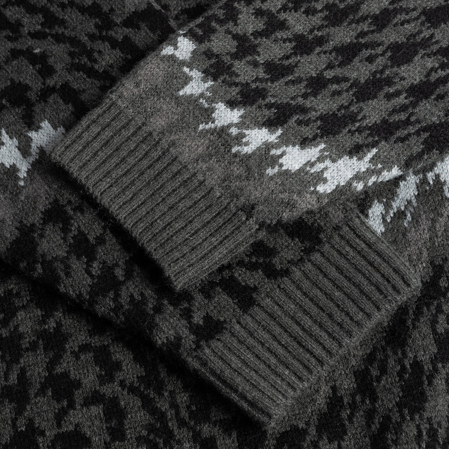 Dime Houndstooth Knit Sweater in Coal - Goodnews Skateshop