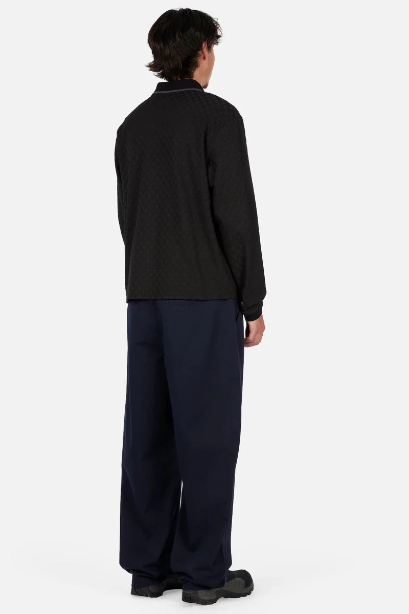 Dime Jacquard LS Polo in Black - Goodnews Skateshop