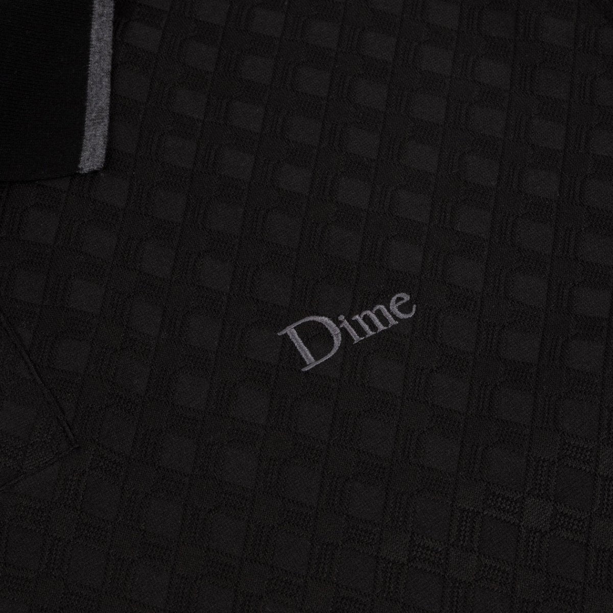 Dime Jacquard LS Polo in Black - Goodnews Skateshop