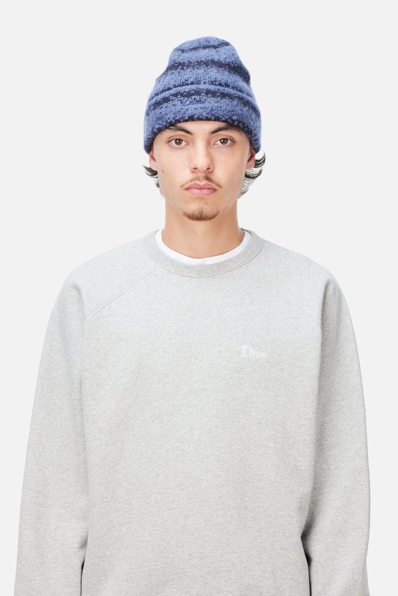 Dime Mohair Striped Beanie in Blue - Goodnews Skateshop