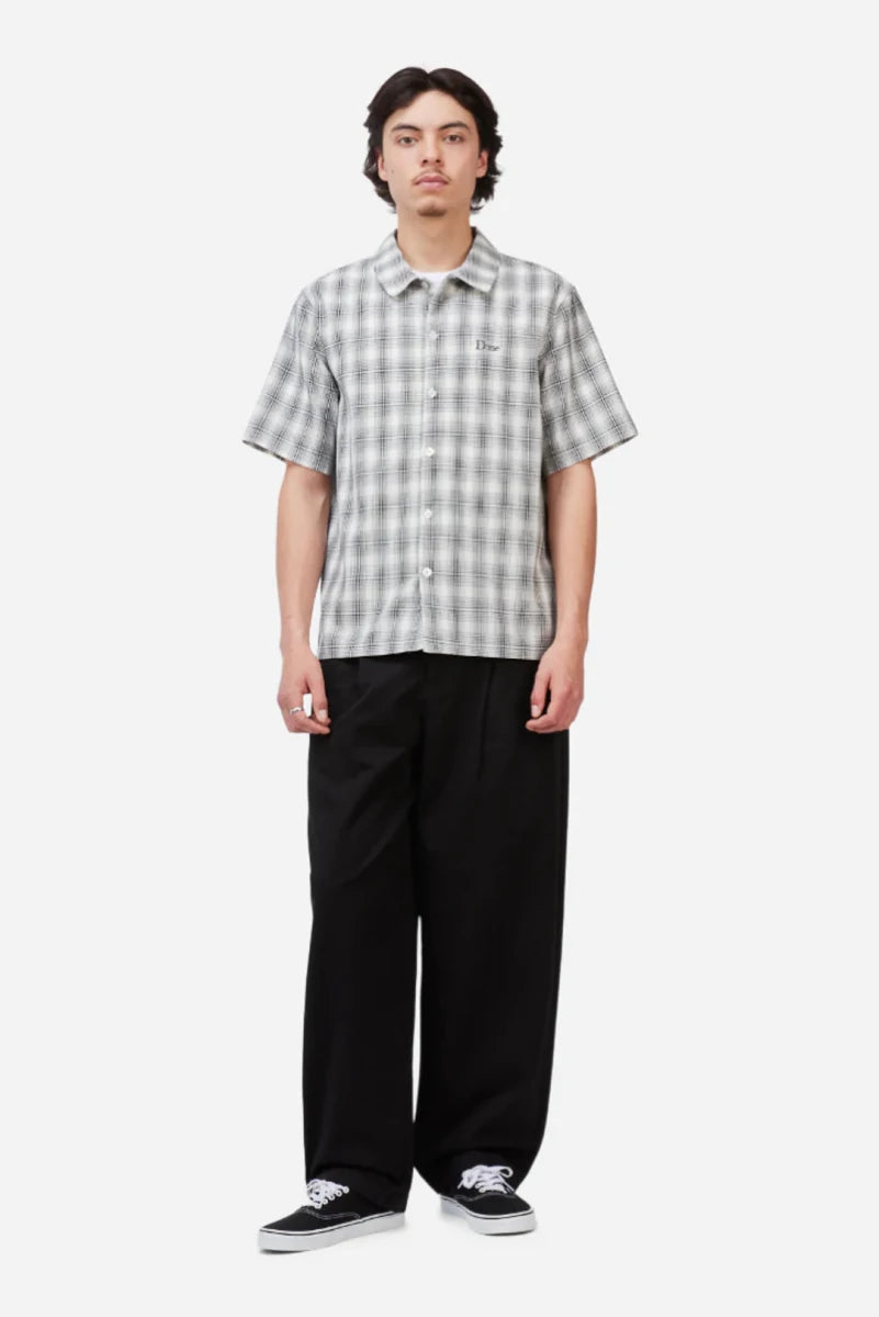 Dime Plaid Button Up Shirt in Gray - Goodnews Skateshop