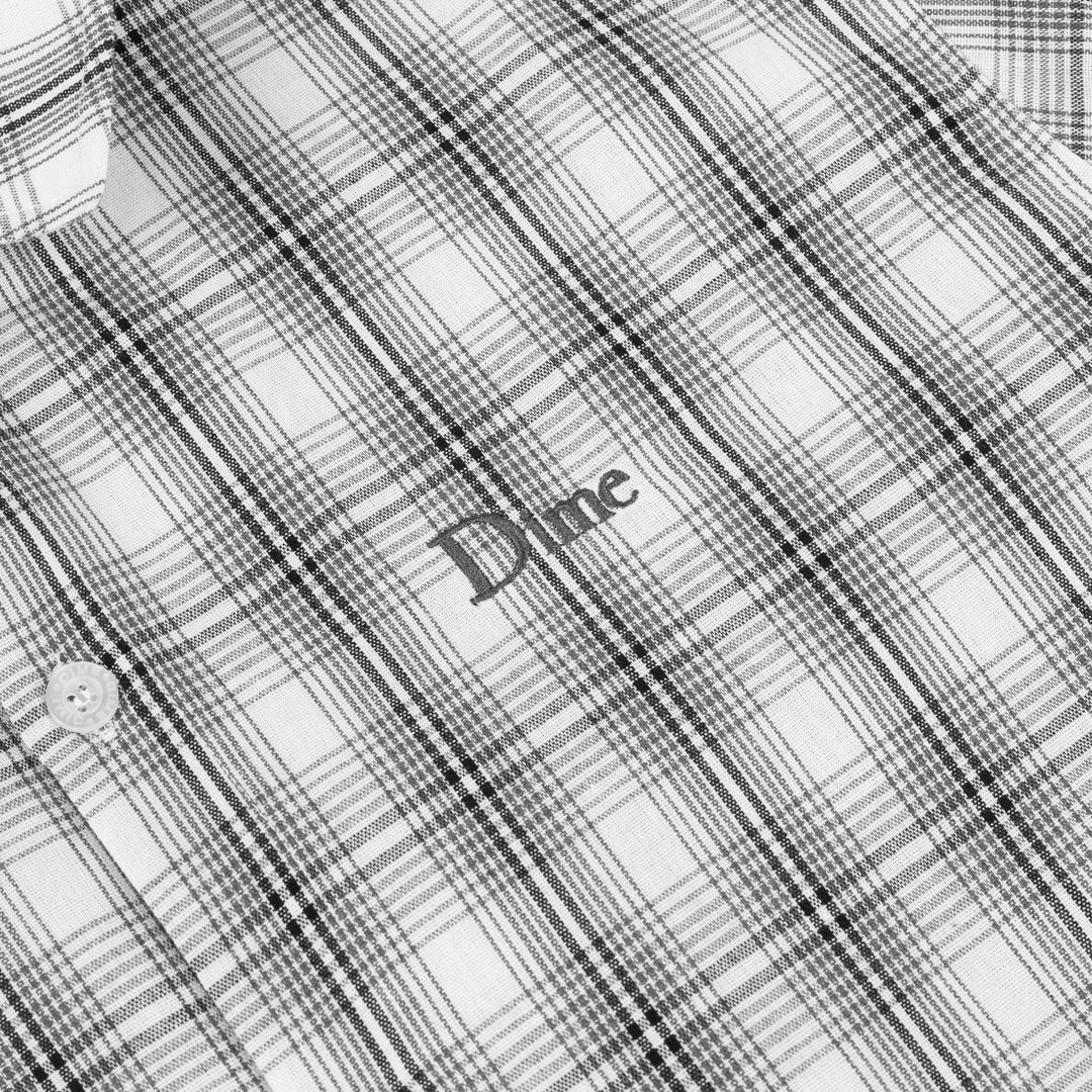 Dime Plaid Button Up Shirt in Gray - Goodnews Skateshop