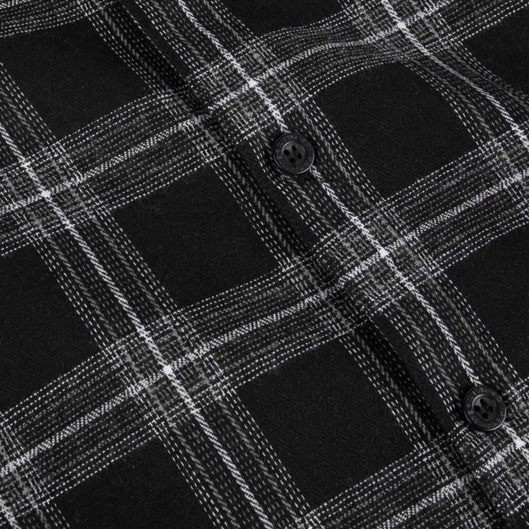 Dime Plaid Flannel Shirt in Black - Goodnews Skateshop