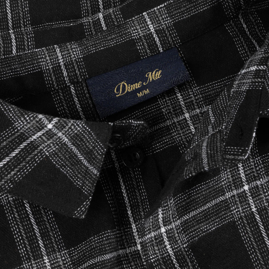 Dime Plaid Flannel Shirt in Black - Goodnews Skateshop