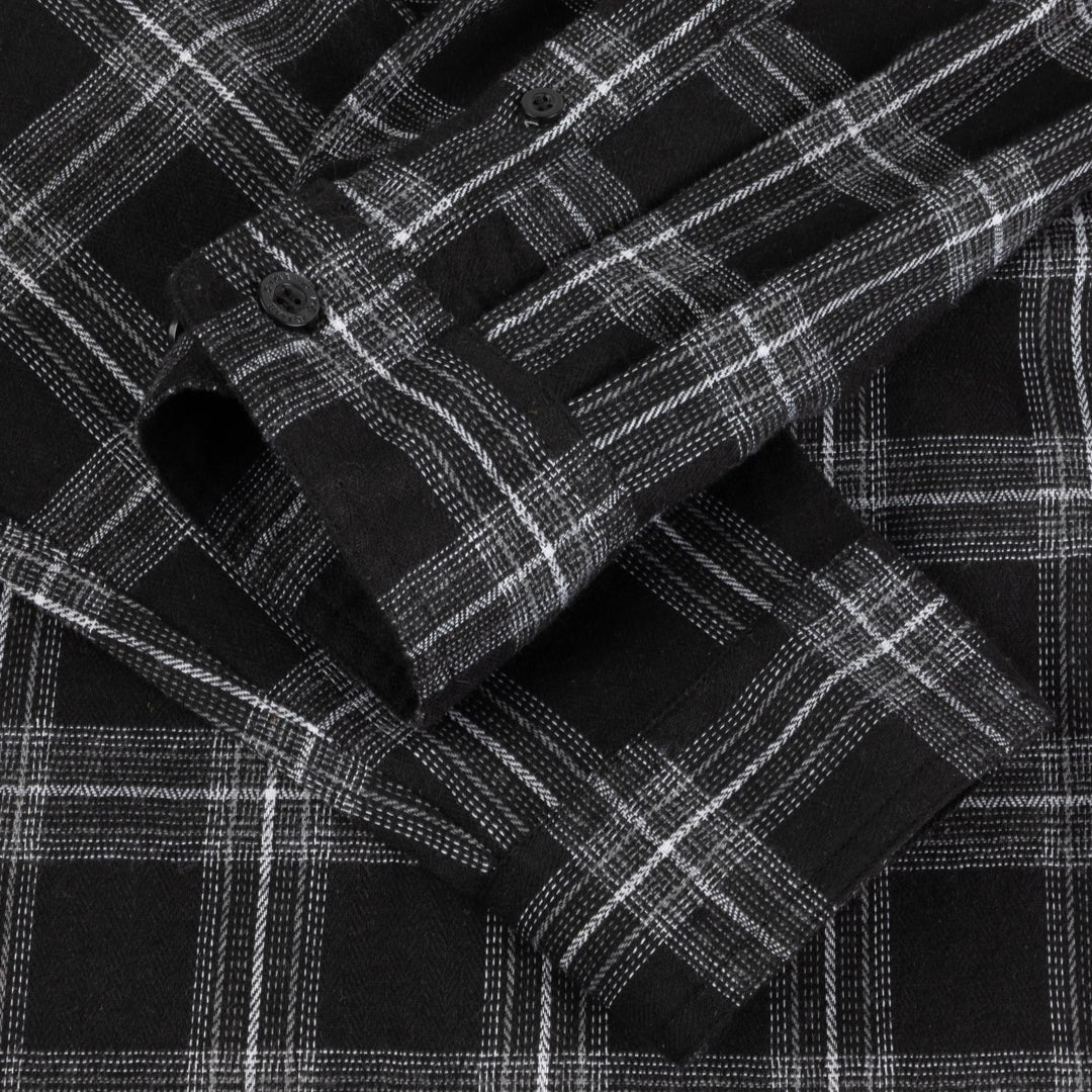 Dime Plaid Flannel Shirt in Black - Goodnews Skateshop