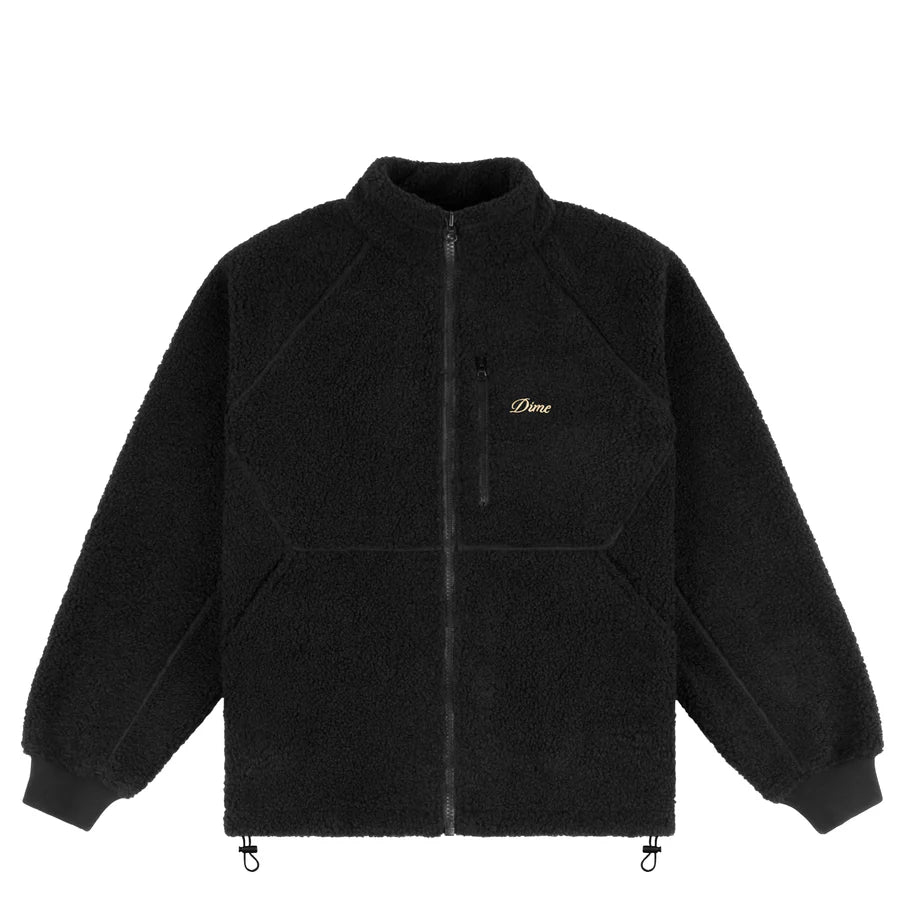 Dime Polar Fleece Sherpa Zip in Black - Goodnews Skateshop