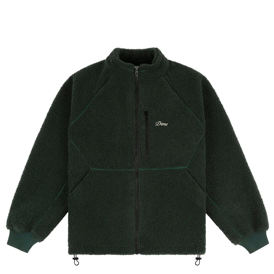 Dime Polar Fleece Sherpa Zip in Forest - Goodnews Skateshop