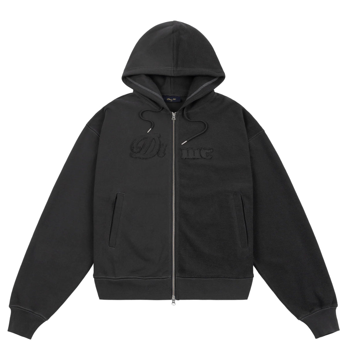 Dime Reverse French Terry Zip Hoodie in Vintage Black - Goodnews Skateshop