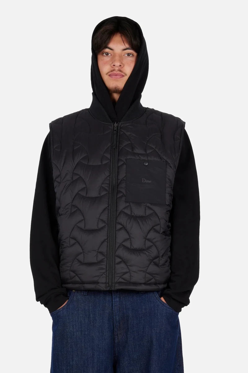 Dime Reversible Vest in Black - Goodnews Skateshop