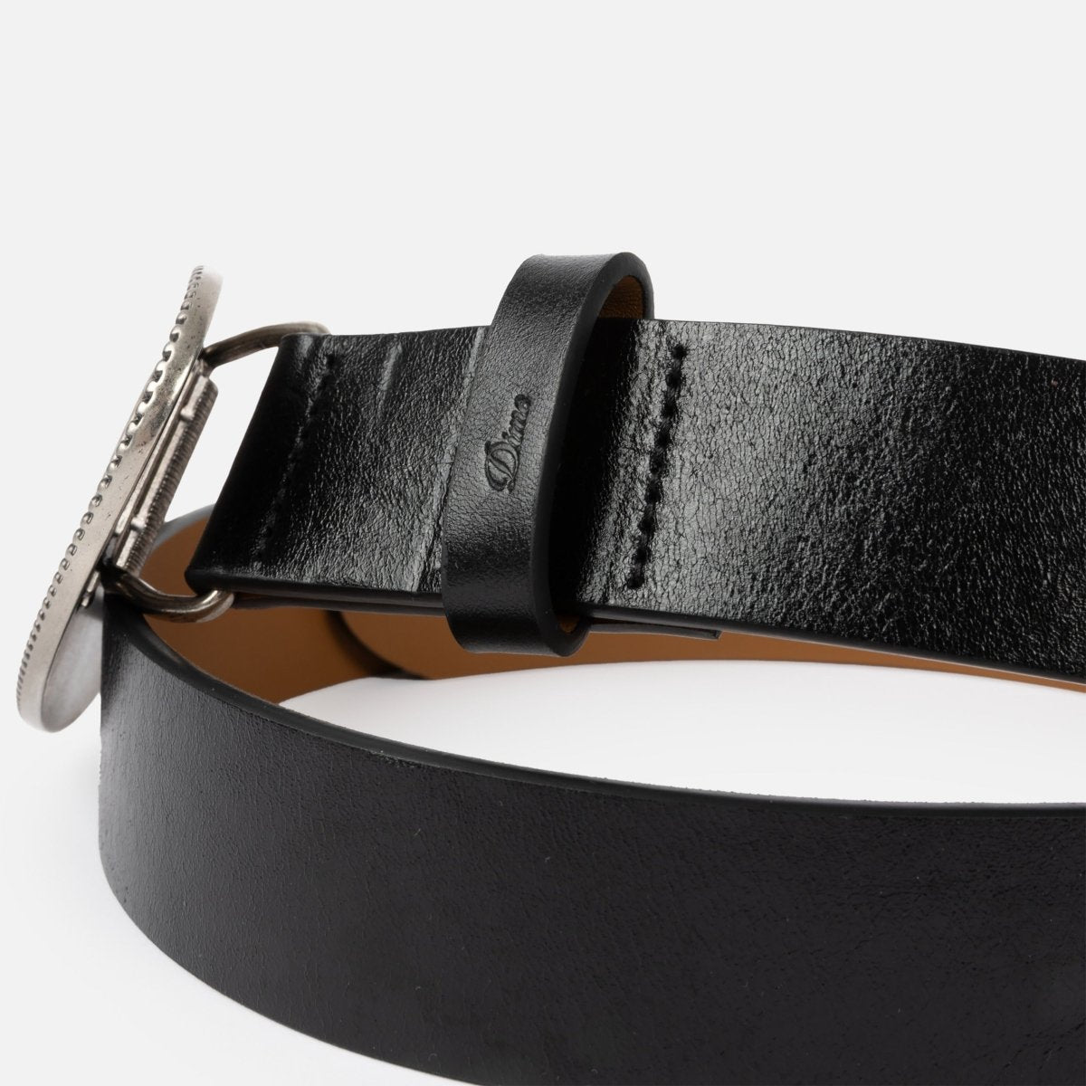 Dime Skull Leather Belt in Black - Goodnews Skateshop