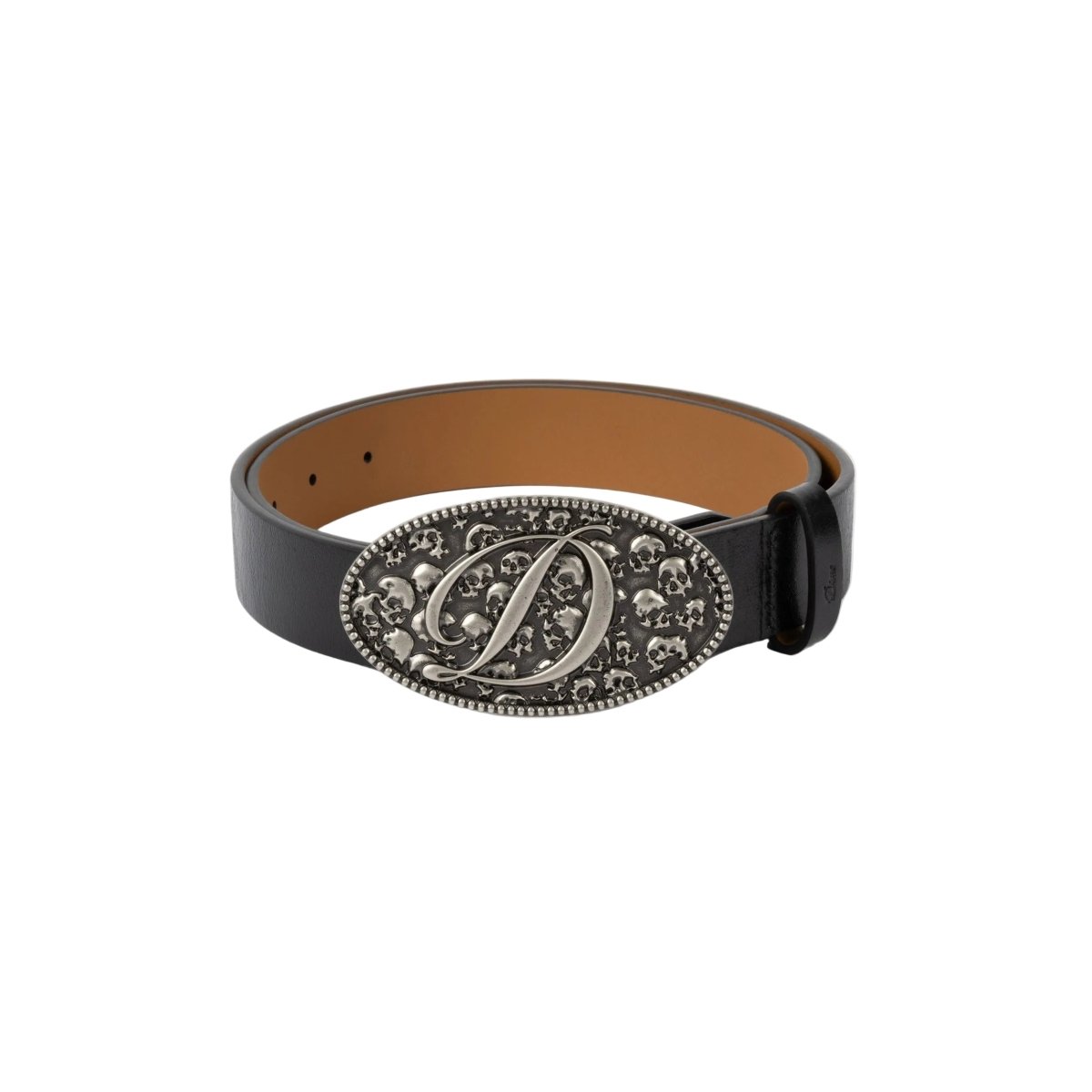 Dime Skull Leather Belt in Black - Goodnews Skateshop