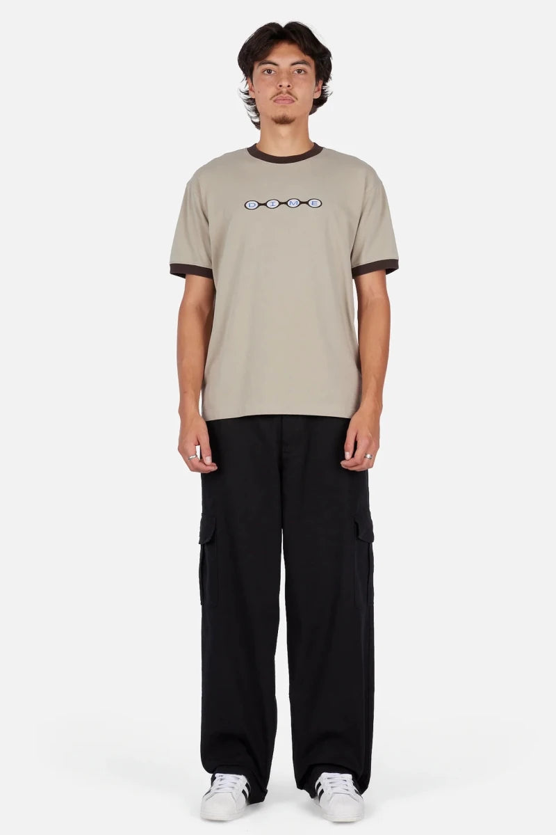 Dime Space Ringer T-Shirt in Sage - Goodnews Skateshop