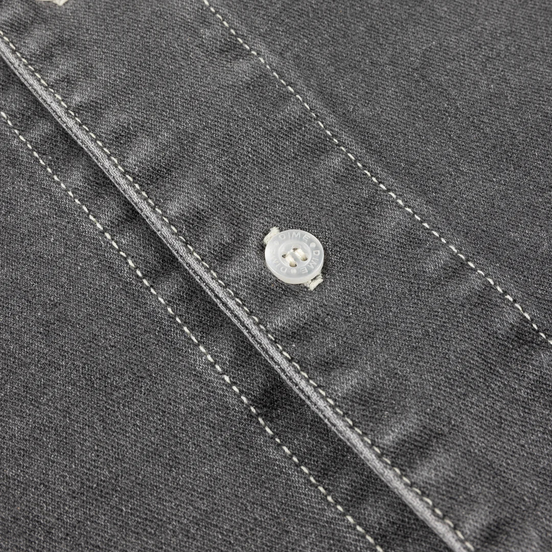 Dime Stonewash Button Up in Washed Black - Goodnews Skateshop