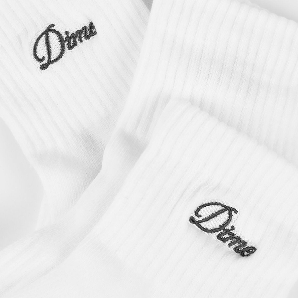 Dime Two Pack Short Socks in White - Goodnews Skateshop