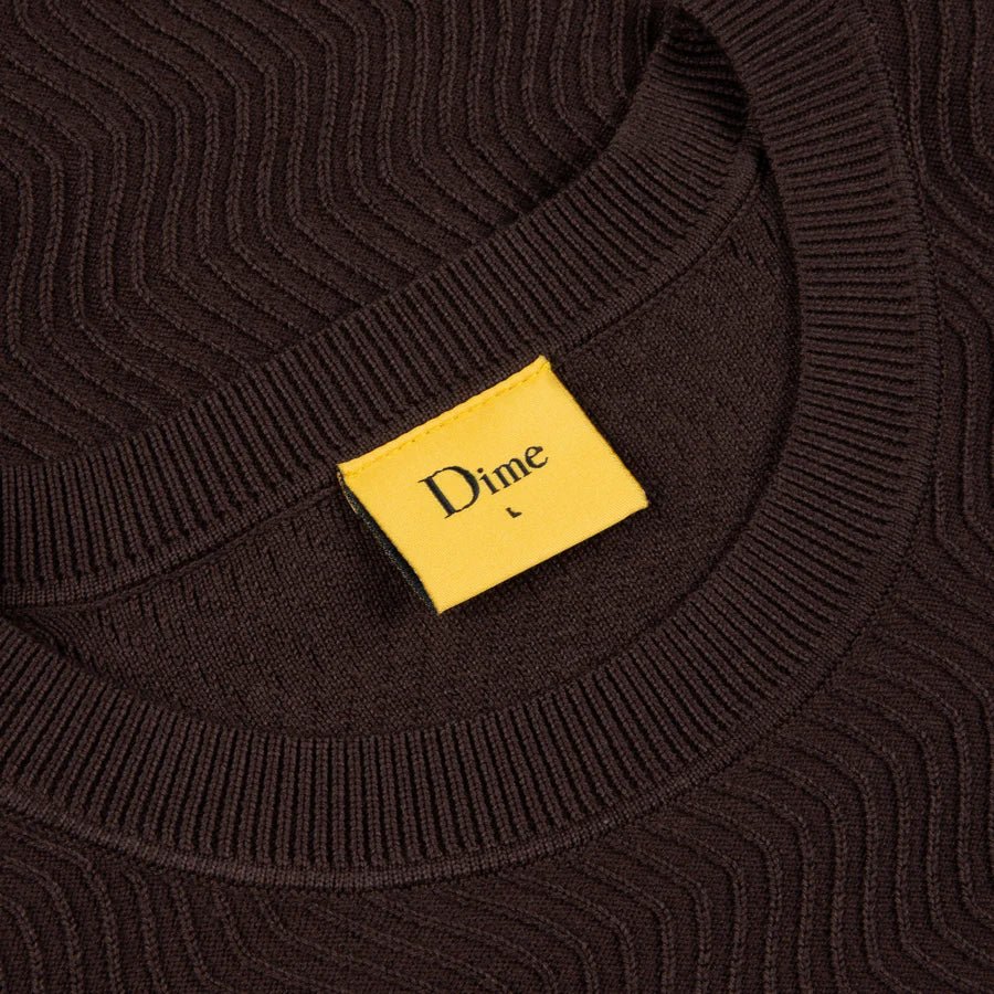 Dime Wave Cable Knit Sweater in Chocolate - Goodnews Skateshop