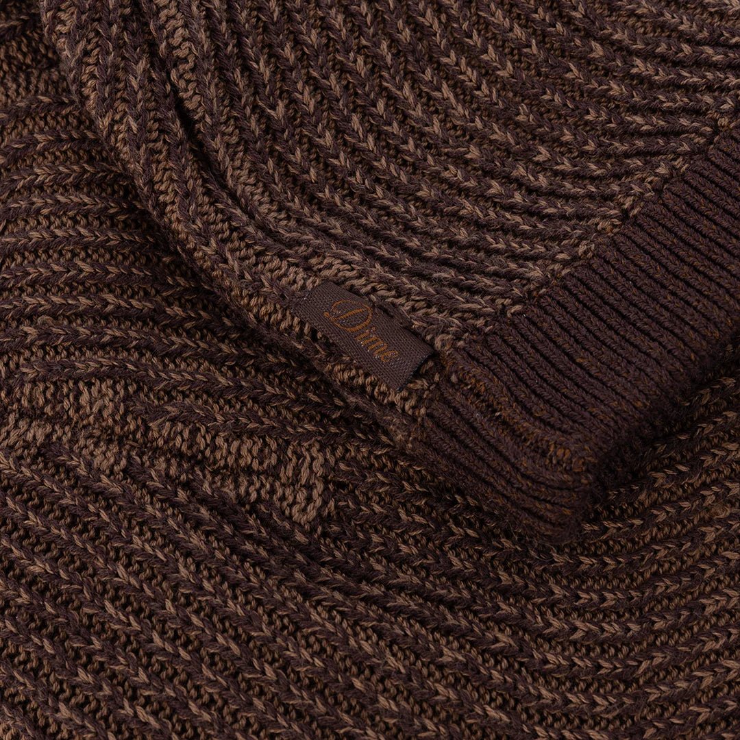 Dime Wave Knit Skully Beanie in Brown - Goodnews Skateshop