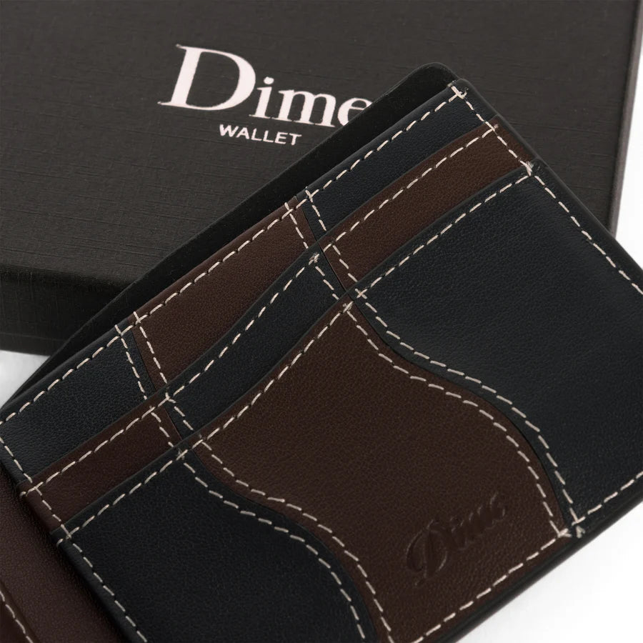 Dime Wave Leather Wallet in Black - Goodnews Skateshop