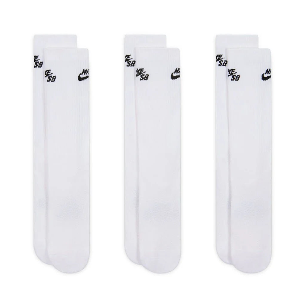 Nike SB Everyday Elevated Sock 3 Pack in White
