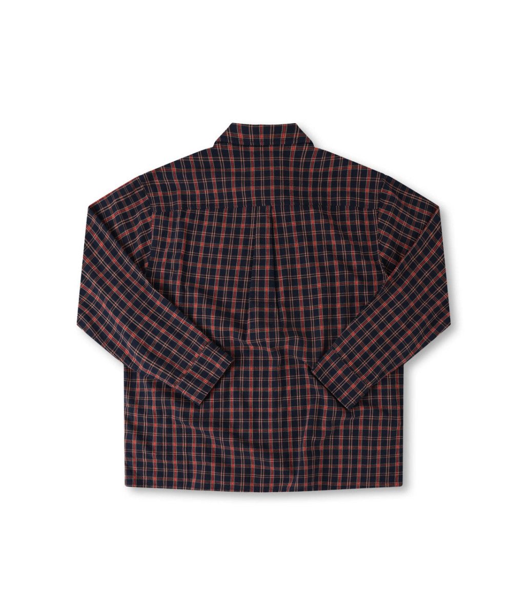 Former Vivian Check Long Sleeve Shirt in Navy - Goodnews Skateshop