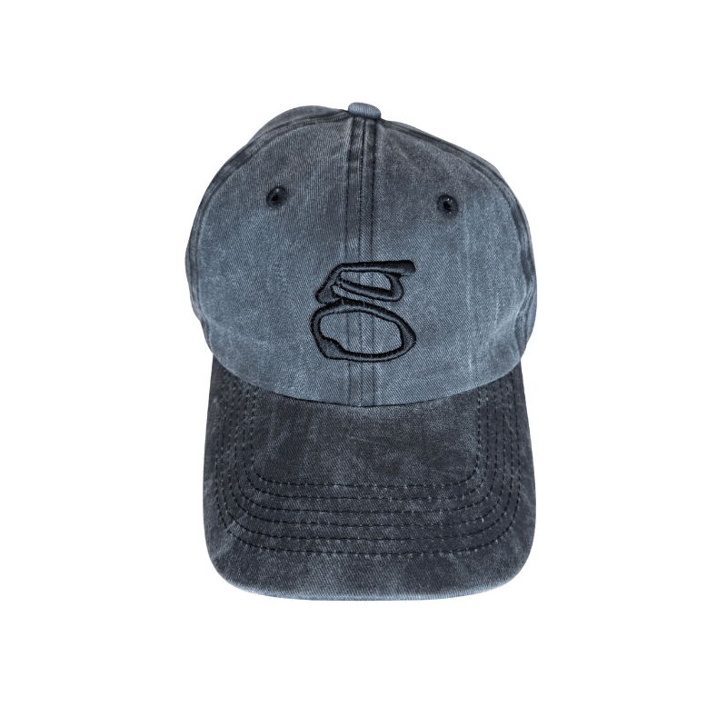 Goodnews Blob 6 Panel Hat in Washed Black - Goodnews Skateshop