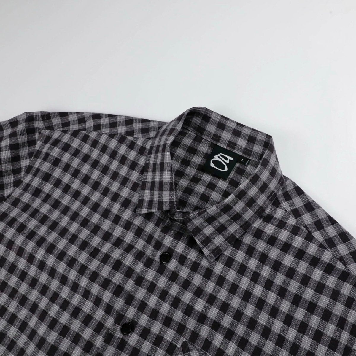 Goodnews First Button Up Shirt in Black/Gray - Goodnews Skateshop